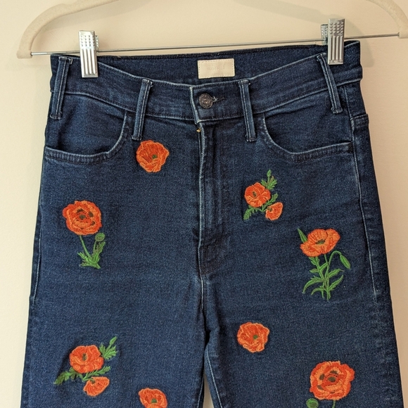 MOTHER Hustler Ankle Fray In Field Of Poppies - Picture 5 of 8